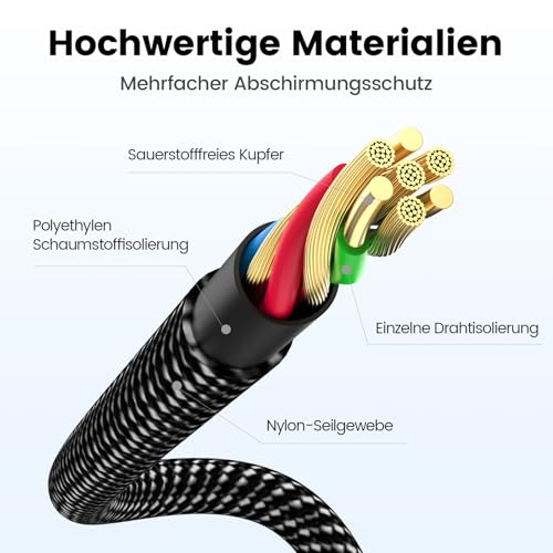 MOSWAG E Gitarren Kabel 3M, Elektrisches Instrumentenkabel, 90 Grad Bass AMP Cabel, 6,35mm TS Gitarrenverstärker Kabel Kompatibel Bassgitarre, Elektro, Bass, Verstärker