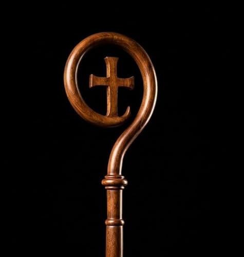 Wooden Crozier Bishop Staff Crosier Quality Craftsmanship, 72" High Christmas U3
