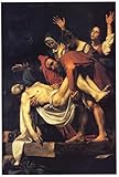  Social Crazy Stampa in Tela Canvas 100% QUALITà ITALIA - Caravaggio - Deposizione di Cristo (pietà) - effetto Dipinto Idea Regalo Casa quadro cucina stanza da letto soggiorno (70x50 cm)