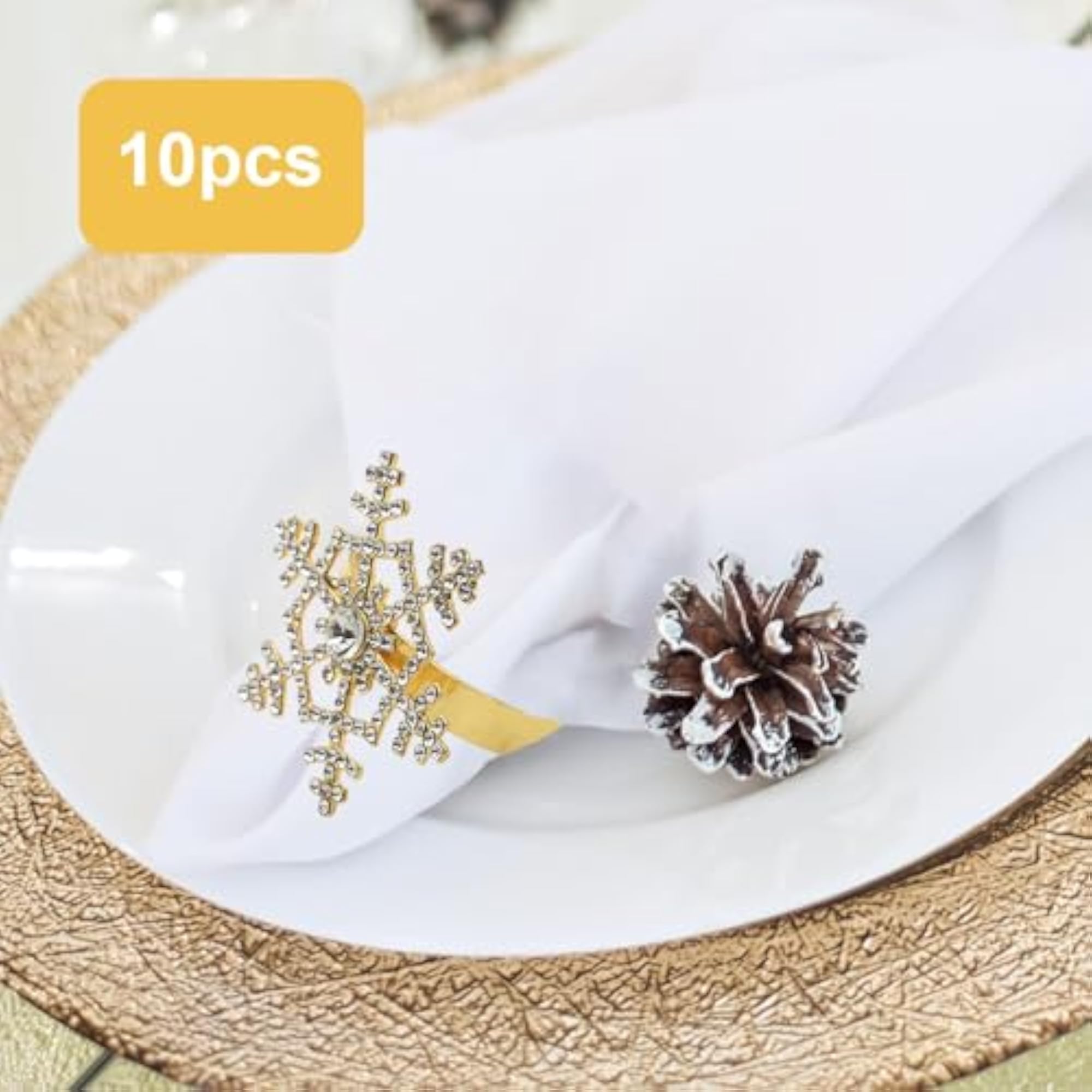 10Pcs Napkin Rings for Christmas Wedding