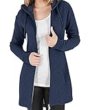 Langen Mantel: Sweatjacke damen aus 80% Baumwolle, 20% Polyesterfaser, bequeme und atmungsaktive stoff ist, widerstand zu ziehen, nicht leicht zu verblassen und schrumpfen.