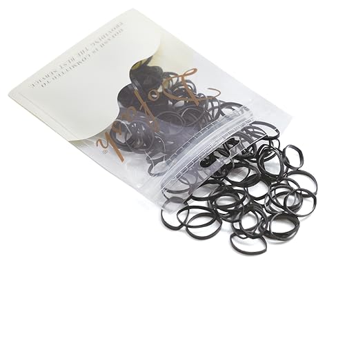 Dofash 2*50MM No Damage Small Elastic Hair Ties Rubber Bands for Women's Hair - 200pcs (Black), BlackB - Image 3