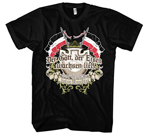 Der Gott der Eisen wachsen ließ Männer und Herren T-Shirt | Deutschland Wikinger Revolution Germanen Odin Zitat (XXL)