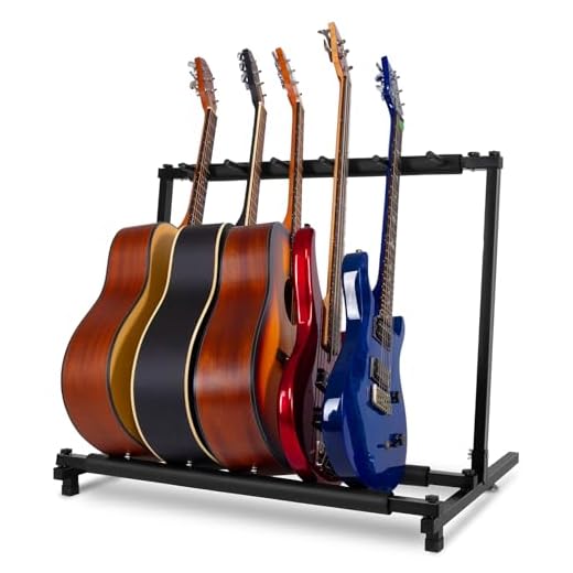 AODSK 5 Multi Guitar Stand Rack with Folding Design,Multiple Guitars Stand,Portable Black Guitar Holder,Black Guitar Display Holder for Guitar & Bass,Studio & Home (Square-5 Holder)