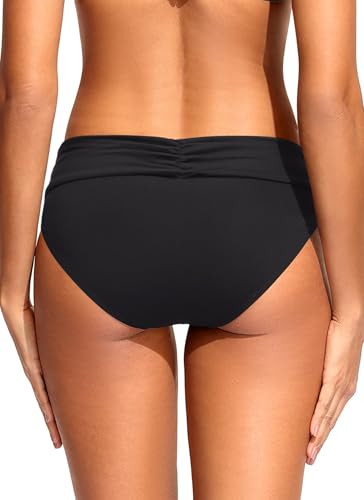 Zmart Women Full Coverage Ruched Bikini Bottoms Tummy Control Swim Bottoms Scrunch Ruffle Bathing Suit Bottom2