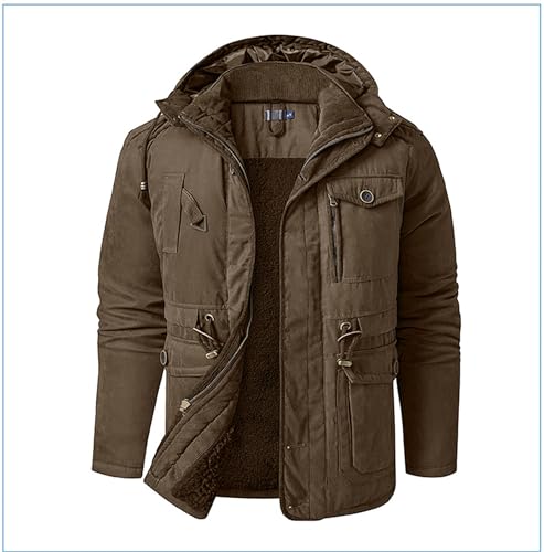 Parka épaissi hiver homme ZDJSWJ en bleu XL manteau militaire long
