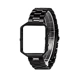 Wearlizer Compatible with Fitbit Blaze Band Men Lux Band Accessories Metal Link Bracelet Replacement...
