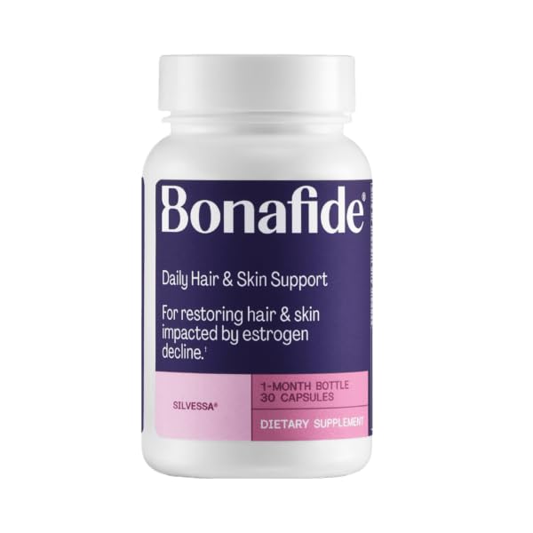 Image of Bonafide Silvessa Hair & Skin Support Capsules - Hormone-Free, Drug-Free Daily Nourishment for Hair & Skin During Menopause - 90 Day Supply (90 Capsules)