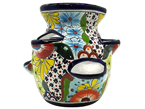 Talavera Pottery Store Strawberry Planter Medium Hand Painted Pot Indoor Outdoor Multi Colored Figure Glazed Puebla #TOP3