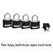 Master Lock Black Outdoor Key Lock, Standard Weather Resistant Padlock with Cover, Keyed Alike Padlocks for Lockers, Fences, Sheds, or Other Equipment, 4 Pack, 131Q