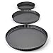 Tosnail Set of 3 Non-Stick Round Quiche Pan, 12 Inch, 10 Inch, 8 Inch Fruit Tart Pan, Fluted Pie Pan with Removable Bottoms