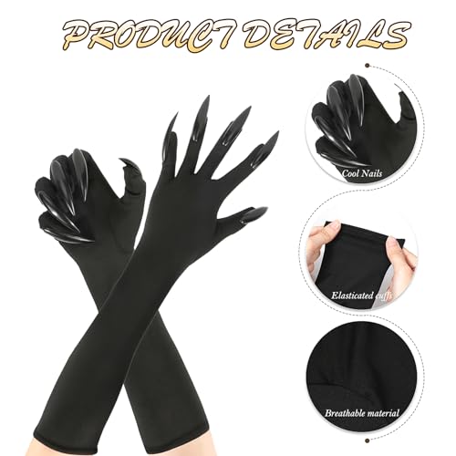 Hifot Cat Costume Accessories for Women with Cat Ears Headband, Black Mask Gloves and Necklace for Carnival Halloween Party