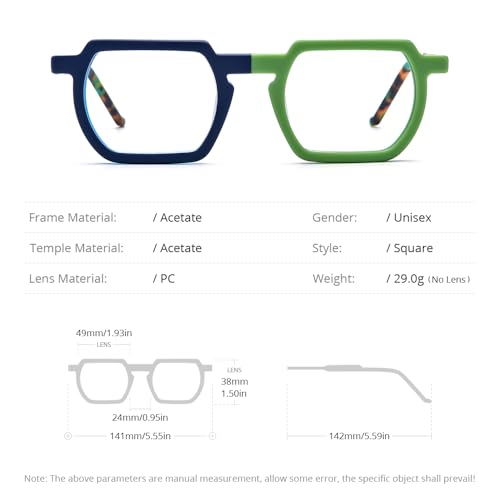 Image of HEPIDEM Matte Multicolor Acetate Glasses Frame Men Vintage Square Eyeglasses Optical Spectacles 9289