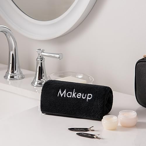 Arkwright Microfiber Makeup Remover Cloths (13x13, 6-Pack, Black) - Soft Coral Fleece Makeup Washcloths