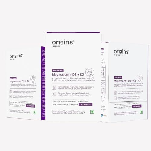 Image of Origins Nutra 5-in-1 Magnesium + D3 + K2-7 for Men | 440 mg Magnesium