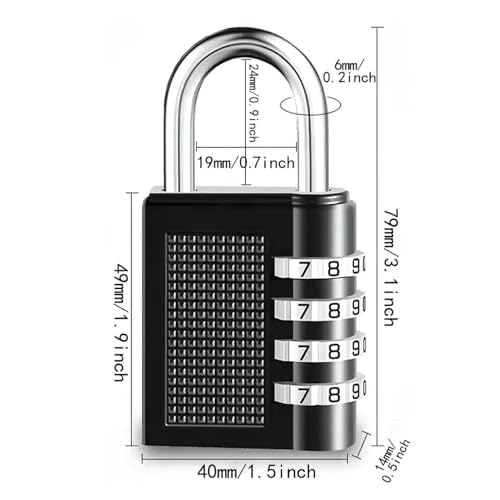 Image of Oblivion Number Locks for Door - Multicolour 4-Digit Number Combination Anti-Theft Metal Lock for Travel Bag, Luggage, Door, Tool Box, Resettable PIN Number Padlock (Pack of 6)
