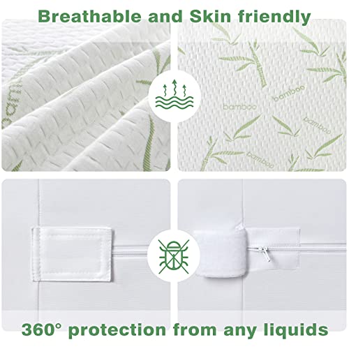 Parkdeny Queen Waterproof Cooling Mattress Cover, Rayon from Bamboo Encasement, 3D Air Fabric, Breathable, Noiseless, Washable, Fits 5"-15" Deep Mattresses by Parkdeny - Image 7