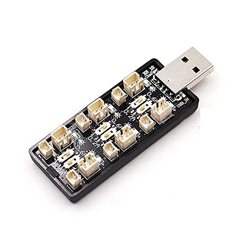HobbyFly 1S LiPo Battery USB Charger 3.7V 4.20V 6 Channel 1S LiPo Charger Tiny Whoop Blade Inductrix Micro JST 1.25 JST-PH 2.0 mCX mCPX Connectors