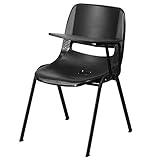 Flash Furniture Black Ergonomic Shell Chair with Left Handed Flip-Up Tablet Arm