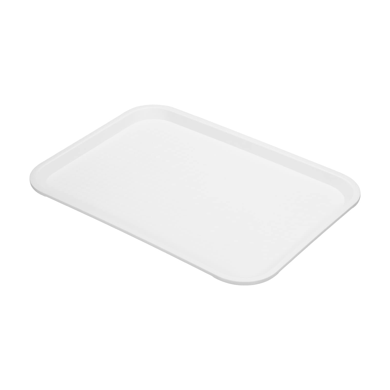 Cascades 100 Piece 14x11 Fast Food Tray, PP Plastic Reusable Recyclable Multi-Purpose Rectangle Serving Tray for Restaurant Home Kitchen, White