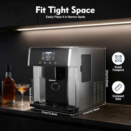 Fabricadora de hielo y dispensador compacto 2 en 1 miniatura 3
