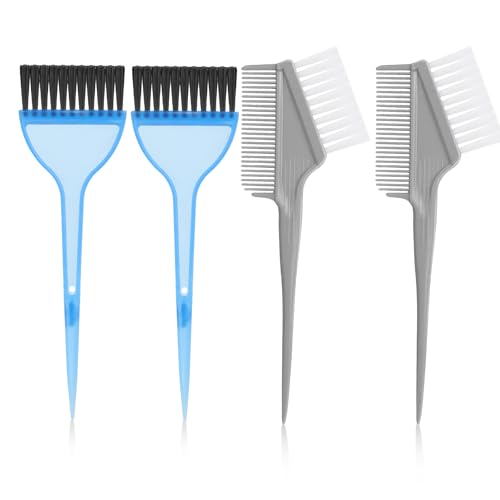 Professional Hair Color Brush Hairstyle Dye Brushes Reusable Hair Coloring Brush Hairstyle Tint Dyeiesng Brushes Set for Students Women DIY Tousle Coloring Beauty Salon Tools Set (4 Pcs)