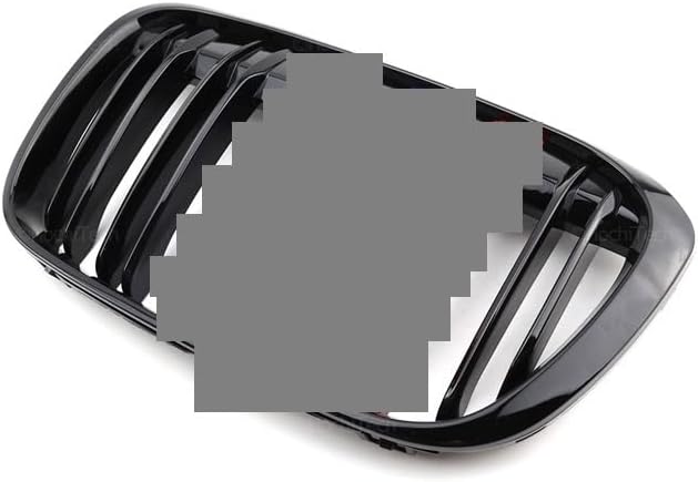 B&MW X1 E84 2010-2015 カーアクセサリー 2 個車のスタイルグロスブラックフロント腎臓ダブルスラット 【フロントバンパーライトグリルミドルネットランプトリムカ】