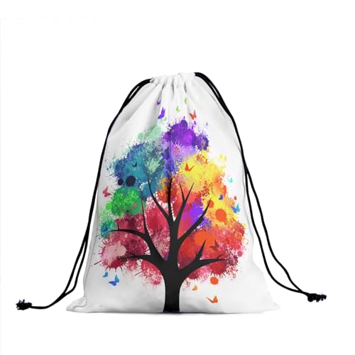 Image of Nerxy Art Grip Bag - Colorful Tree Gymnastics Grip Bag Gymnasts Gym Bag Artist Drawstring Gift Bag Gym Storage Pouch for Sports Party Favors