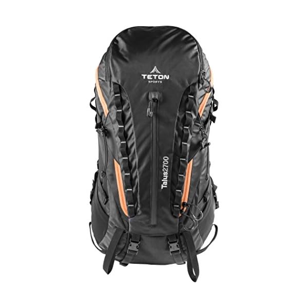 TETON-Sports-Talus-2700-Backpack-Multi-Day-Backpack-with-Internal-Frame-Adjustable-Backpacking-Gear-with-Integrated-Rain-Cover-Tent-Poncho-Hydration-Bladder-Storage-Black-44L-26-x-11-x-9 TETON Sports Talus 2700 Backpack - Multi-Day Backpack with Internal Frame - Adjustable Backpacking Gear with Integrated Rain Cover, Tent Poncho, Hydration Bladder Storage - Black, 44L, 26" x 11" x 9"