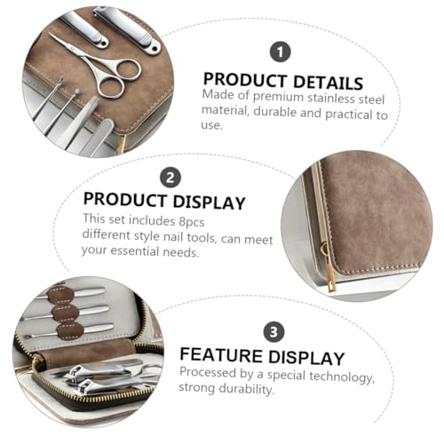 Kit de manucure professionnel avec coupe-ongles solide en acier inoxydable pour soin des ongles