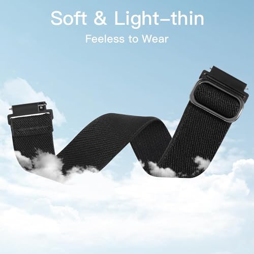 EverAct 5PACK 20mm Elastic Straps Compatible with Garmin Vivoactive 5,Nylon Soft Elastic Fabric Wristband for Venu/Venu 2 Plus/Venu Sq,Forerunner 245/645/55 - Image 2