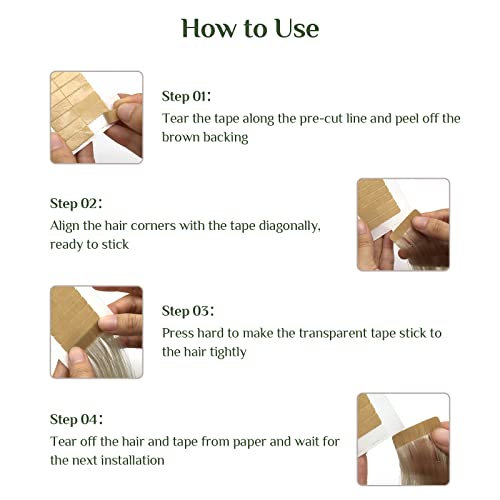 Doores Hair Extension Tape Tabs Double Sided Adhesive Replacement No Residue Strong Tapes For Hair Extensions, 24 Tabs (4 X 0.8 Cm/1.57 X 0.31 Inch) #TOP3