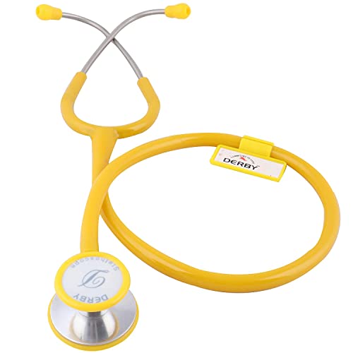 Image of Dr. Tech Cardiology AL Stethoscope Heart Beat Monitoring Chest Piece Medical Instrument for Doctors, Nurses (Yellow)