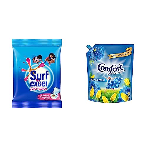 Image of Surf Excel Easy Wash Detergent Powder, 5 Kg & Comfort Morning Fresh Fabric Conditioner 2 L Refill Pack, After Wash Liquid Fabric Softener