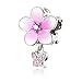 Produktbild ATHENAIE 925 Sterling Silber Magnolie Blüte Pale Cerise Emaille und rosa CZ Schmetterling Perlen Charms