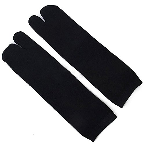 ChenRui 3 Paires Unisexe Homme Femme Chaussettes Tabi Split Deux Orteil Japonais Kimono Tongs Elastique (noir)