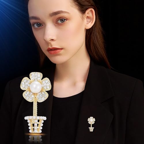 Image of Brooches And Pins For Women Fashion Elegant Flower Broches Lady Costume Jewelry Brooch Pins (Flower Basket)