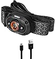 NEBO MYCRO USB 400 LUMEN Rechargeable, Adjustable LED Headlamp & Cap, Bright Spot Light For Camping, Hiking, Caving, Fishing with Adjustable Headstrap and Cap Clip, IPX4 water resistant