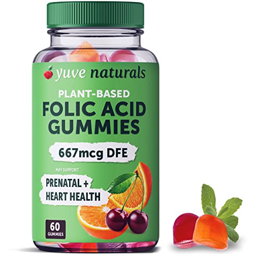Image of Yuve Prenatal Gummies for Women - Folic Acid 667 mcg DFE - Pregnancy Vitamins Gummies - Hormonal Support & Folate Acid - Vegan & Natural - 60 ct
