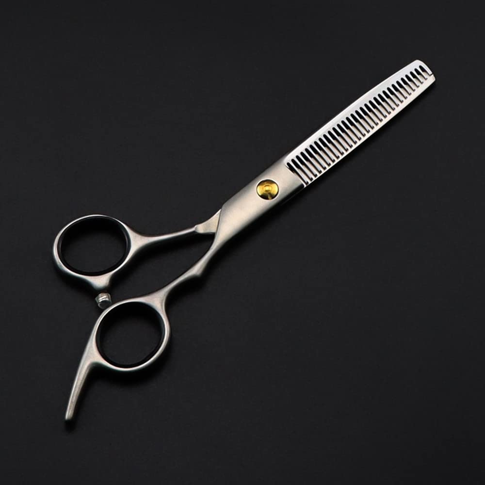 Tijeras Profesionales para Cortar el Cabello, 15 cm, Fabricadas en Acero japonés 440c, Acabado Mate. Tijeras para entresacar el Cabello. Set de peluquería para barberos.