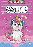 cathy: livre de coloriage personnalisé pour cathy | licorne | cadeau d'anniversaire pour fille ... | 4 à 8 ans | 25 motifs de licorne avec le prénom cathy, grand format a4 (21 x 29.7 cm)