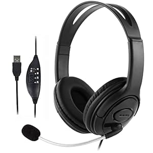 QY USB headset, Stereo hoofdtelefoon met microfoon voor PC, Laptop, Gaming, FaceTime, PS4