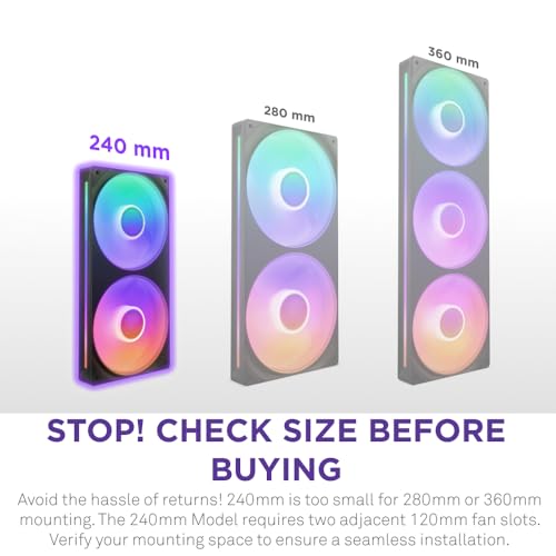 Image of NZXT F240 RGB Core - 240mm Single-Frame RGB Fan Unit - Black