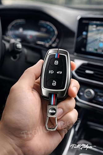 Image of TrollGadgets️ (𝟑 𝐌𝐨𝐧𝐭𝐡 𝐰𝐚𝐫𝐫𝐚𝐧𝐭𝐲) Car Key Cover for Tata Harrier | Safari | Nexon | Altroz | Tigor | EV | Punch | Tiago EV Electric - 4 Button Smart Key Pack Off 1