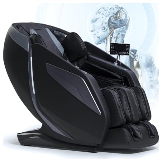 Large Size Massage Chair Full Body Recliner 3D Zero Gravity Massage Chair SL Track Back/Foot/Calf with Heating Shiatsu Yoga Strecth Massage Screen Touch/Voice Control Body Scan Bluetooth Speaker Black