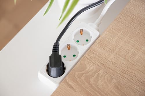 UNITEC 3-fach Tischsteckdose Steckdose Steckdosenleiste,1.4m, weiß