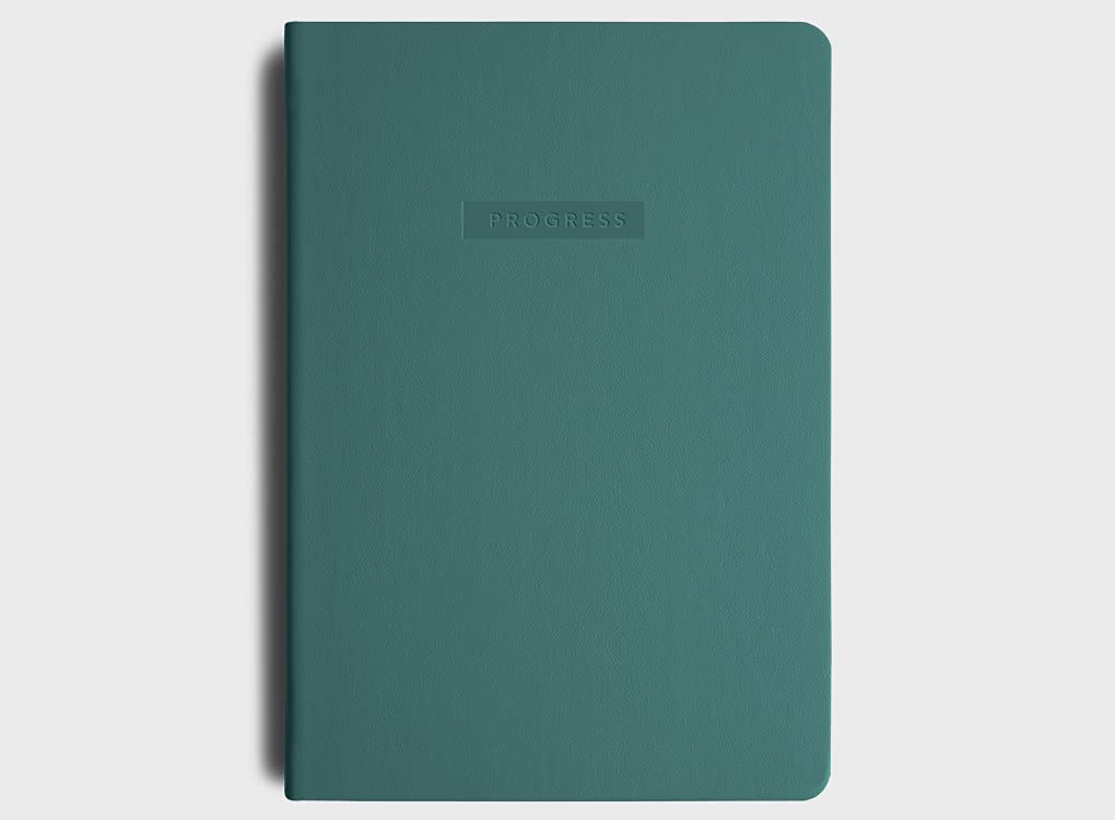 Progress Journal - A5 Teal Green Daily Productivity Planner to Track Your Achievements and Keep Focused, Hardcover Organiser, Notebook, Journal & Life Planner, MOXON, MiGoals