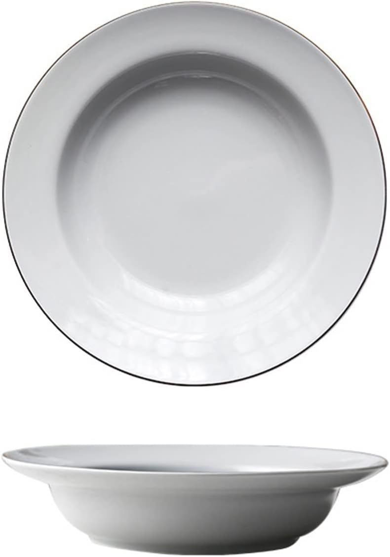 Ceramic plates,dessert plates,Plates Ceramic Plate Soup Plate deep Plate Household Dish Dessert Breakfast Plate Ceramic Fruit Straw hat Salad Plate(Pink)