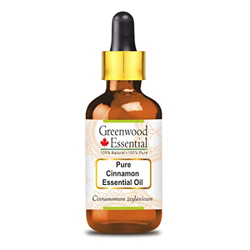 Image of Greenwood Essential Cinnamon Essential Oil (Cinnamomum zeylanicum) with Glass Dropper Pure | Non-Sticky | Non-greasy | Lightweight | Men & Women | All Skin Types | Steam Distilled 50ml