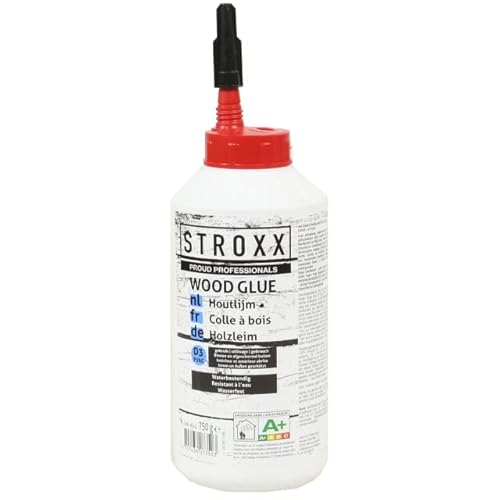 STROXX® Holzleim 750g |weiß| wasserfest | innen & außen | schnelltrocknend | hohe Temperaturbeständigkeit | Super D3 PVAC | Holzkleber | für Verleimungs- & Bastelarbeiten | Wood Glue Cover